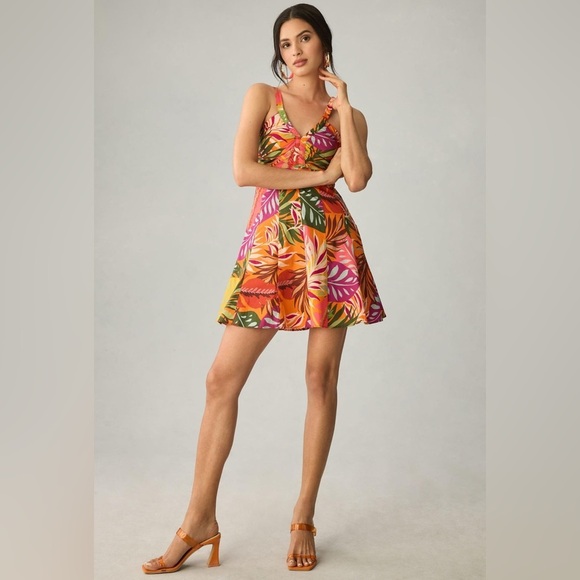 Maeve Dresses & Skirts - Anthropologie Maeve Printed Ruched Mini Dress, Size 12